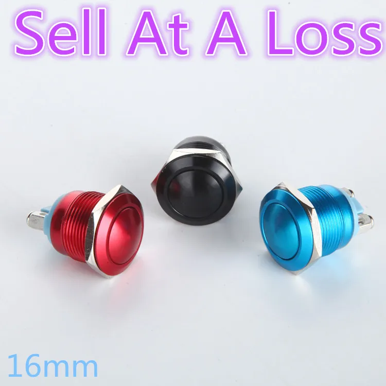 1pcs/lot L38 16mm Zinc Alloy Metal Push Button Switch Car Modification Horn Doorbell Automatic Reset Waterproof Sell At A Loss