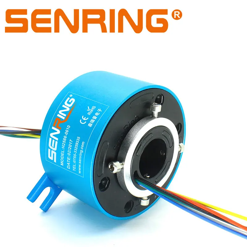 Attraverso Il Foro Slip Ring 2/6/12/18/24 Canali 2A/5A/10A Corrente presa Rotante Hollow Ruotare Connettore Foro 8-100 Mm Conduttivo Anelli