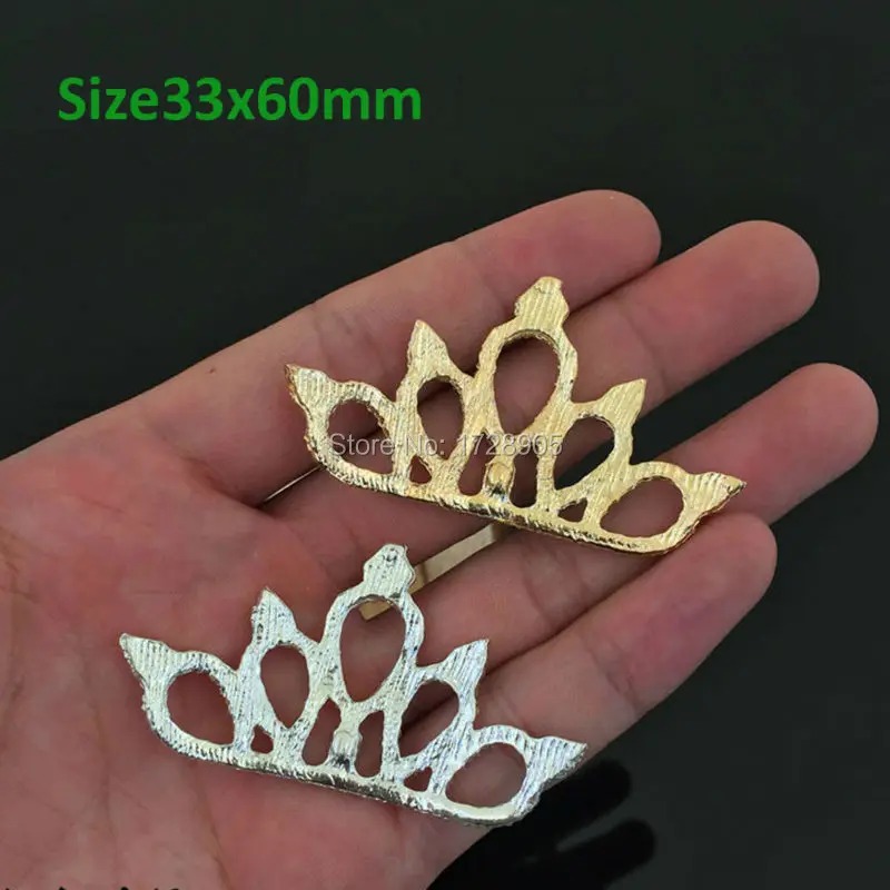 Queen Crown 5pcs Large 33x60mm Clear Rhinestone Crystal Flower Crown Flat Back Button Embellishment Fit Diy Jewelry Handcraft