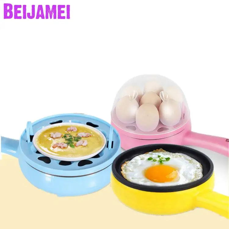 BEIJAMEI Small Egg Steamer Electric Frying Pan Intelligent Fried Eggs Egg Boiler Breakfast Machine