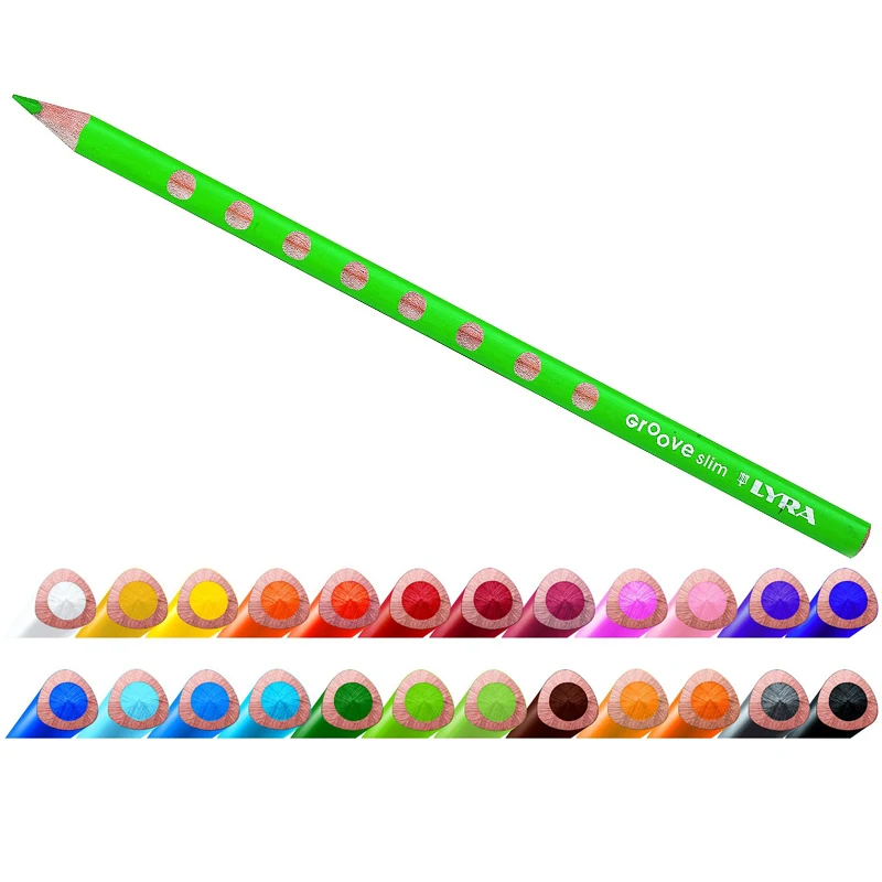 LYRA Concave hole pencil 12/24/36 color children pupil art painting triangular color pencil