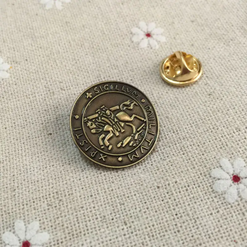 Knights Templar Seal Crusaders Solomons Temple Lapel Pins and Brooches Masonic Free Masons Badge Gift for the Lodge