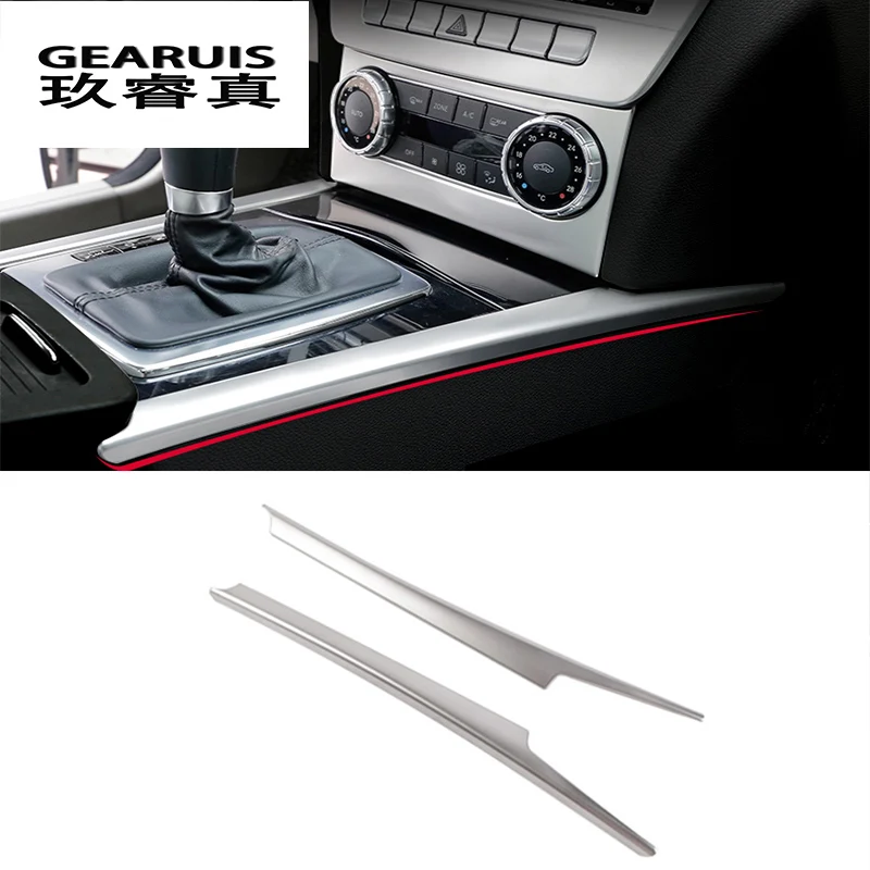 Stainless steel Gear Shift panel decorative strip auto cover trim For Mercedes Benz C class W204 Car interior molding sticker