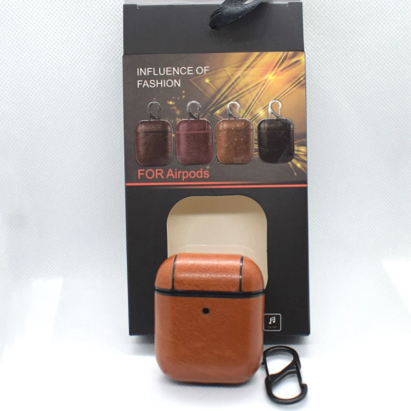 ل Airpods 1 2 حافظة واقية سماعة لاسلكية تعمل بالبلوتوث سماعة صندوق شحن حقيبة جلد طبيعي سماعة غطاء شل ل Air Pods