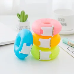 Japanese Stationery Colorful Doughnut Masking Tape Cutter Washi Tape Storage Organizer Cutter Office Tape Dispenser Supplies
