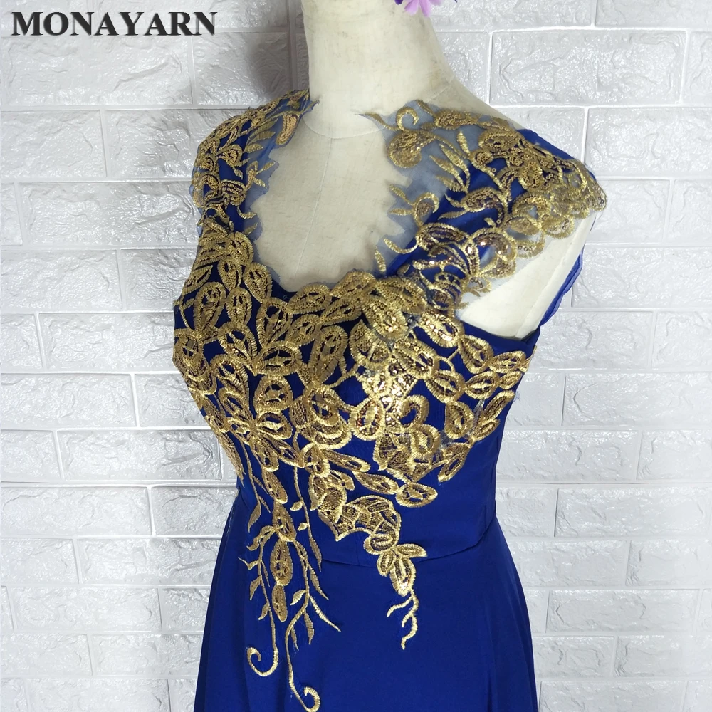 Robe de Demoiselle d'Honneur en Or Pur Bon Marché, Bleu Royal CAN ac, Ligne A, Longue, pour Soirée de Mariage, Nouvelle Collection 2018