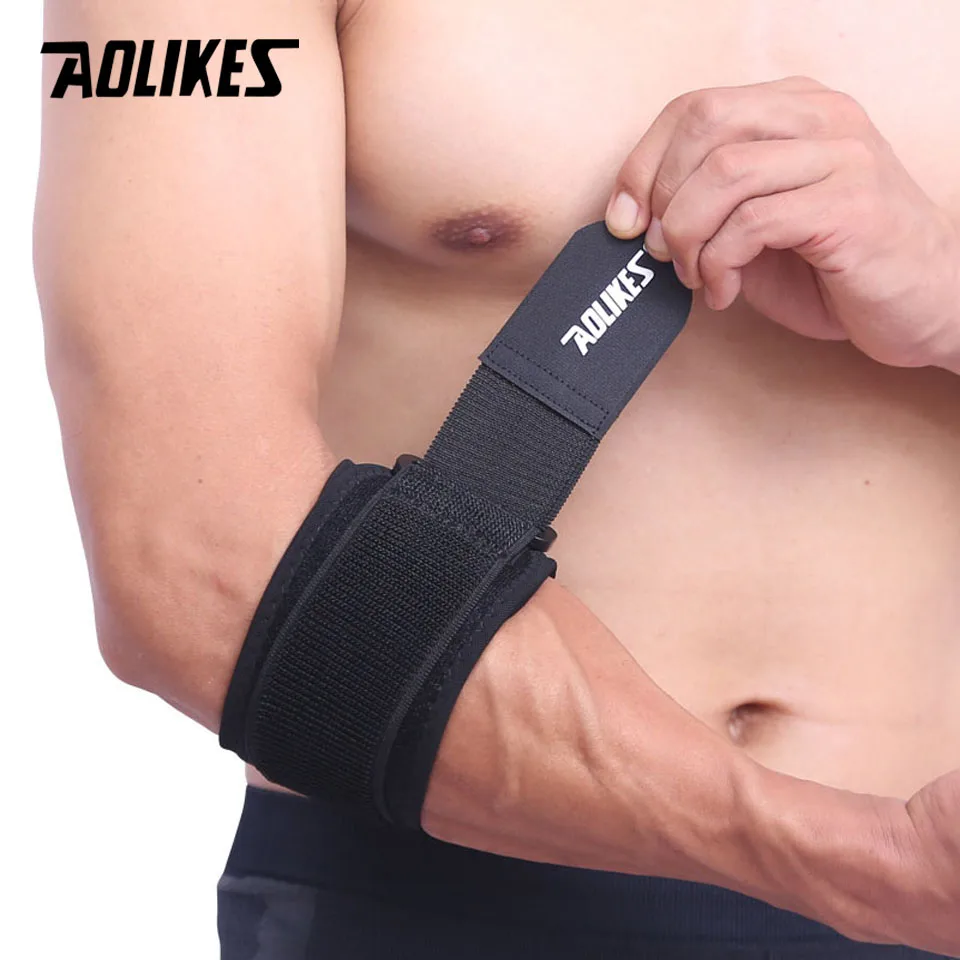 AOLIKES 1PCS Adjustbale Tennis Elbow Support Guard Pads Golfer\'s Strap Elbow Lateral Pain Syndrome Epicondylitis Brace