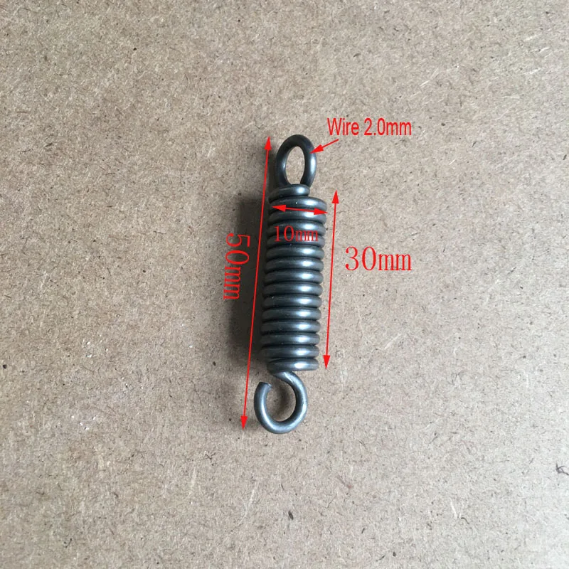 20pcs/lot 1.5*10*50mm OR 2.0*10*50MM 1.5/2.0mm wire Carbon steel extension tension spring springs