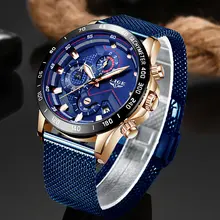 Men's Fashion Quartz Watch Blue Waterproof #3