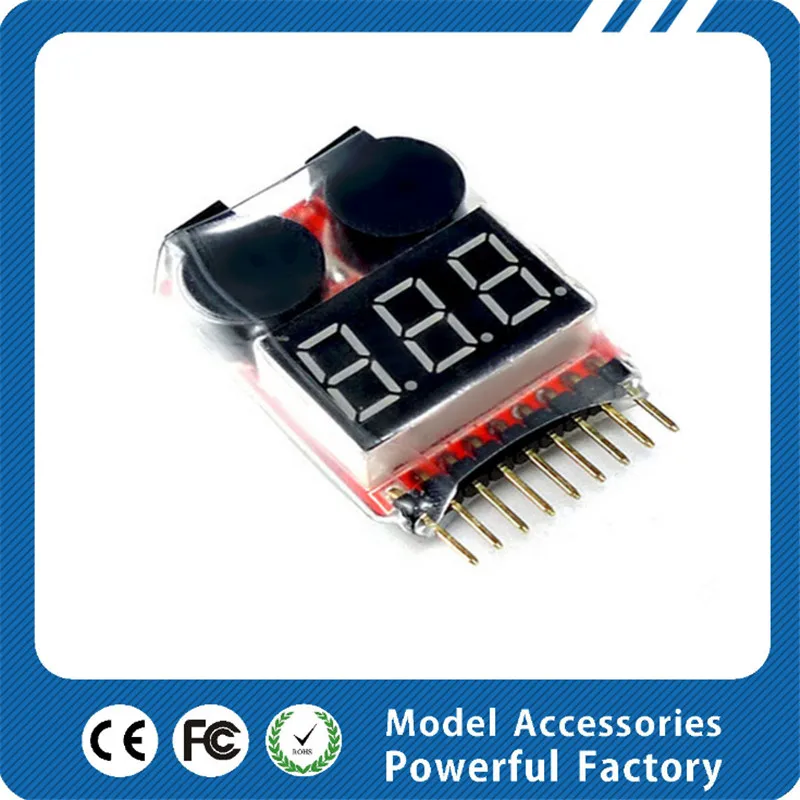 Low voltage alarm buzzer lithium battery power display RC BB Voltage Lipo/Li-ion/Fe Battery Voltage Tester