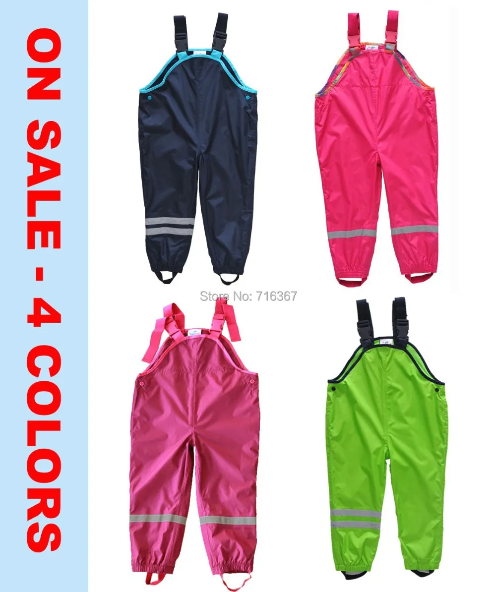 Free Shipping- retail Topolino boys girls waterproof, windproof overalls, kids waterproof pants, size 74 to 128(MOQ: 1pc)