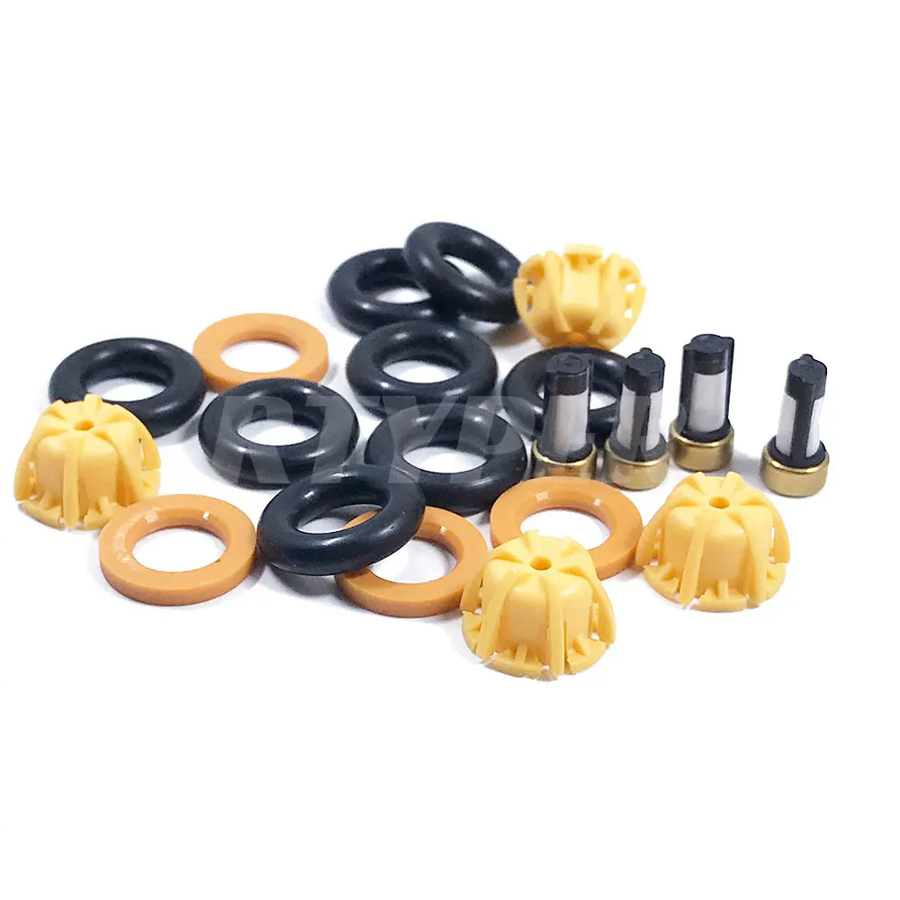 4Sets 0280150440 0280150715 Fuel Injector Repair Kits Microfilter Oring Plastic Gasket 02102 For BMW E60 E39 E36 520i 318ti
