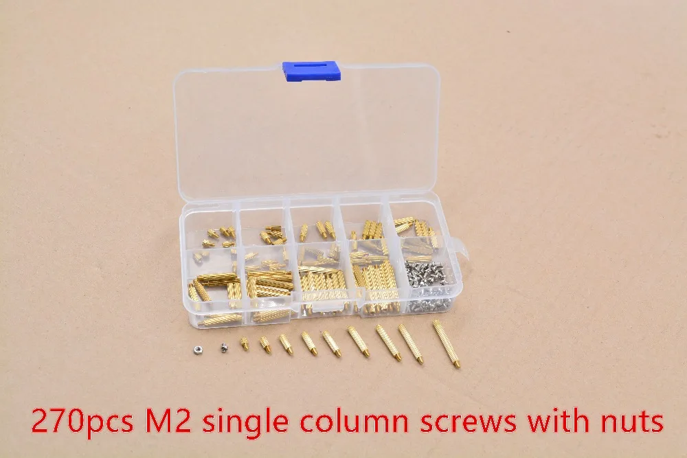 270pcs M2 single pass copper pillar support column  screws and  nuts 1set