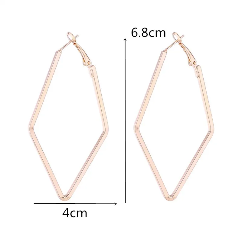 Trend Geometric Rhombus Square Stud Earrings For Women Wedding Statement Punk Party Jewelry Gift Minimalist Brincos