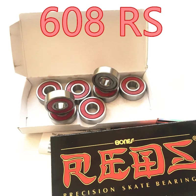 Rodamientos Thrust Bearing Red Free Shipping 608 Rs 8pcs/set Famous Brand 608rs Hoverboard Skate Shoes Bearing 2rs 8* 22*7mm