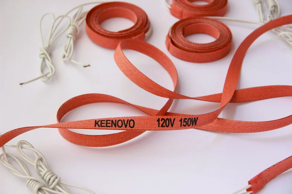 

Keenovo Silicone Heater, Flexible Heating Element/Tape/Belt/Band, 15*2000mm 150W@120V, Free Shipping,Custom Design Welcome