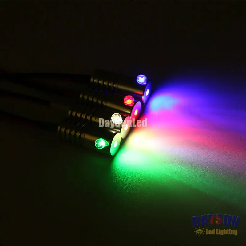 Free Shipping DIY Car Light 1PCS 12V 1.5W Led Optic Fiber Light Source + 1m *Dia 2mm/3mm/5mm/6mm/8mm/10mm Side-glow Fiber Kit