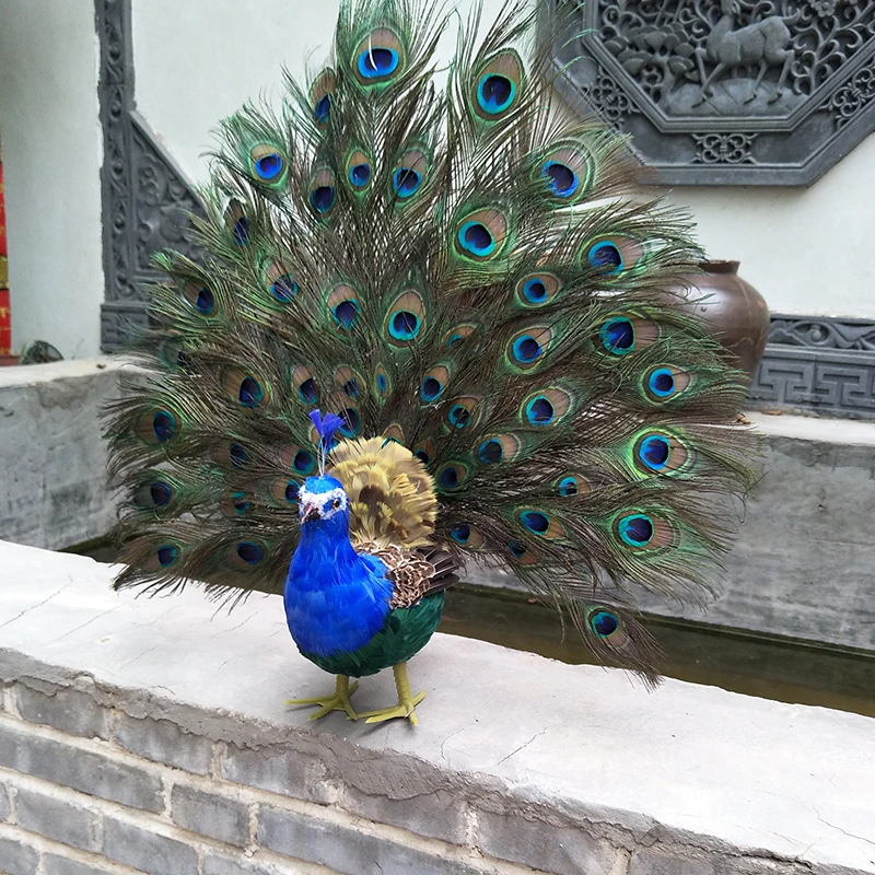 

large 65x60cm simulation colourful feathers peacock bird handicraft prop,home garden decoration gift p0391