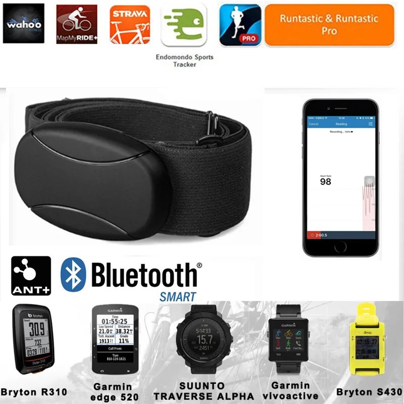 

Capteur Intelligent Sangle Poitrine Ant Bluetooth V4.0 sans Fil Moniteur de Frequence Cardiaque Sport Fitness pour iphone