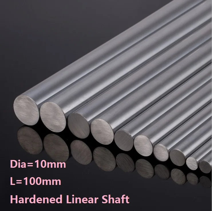 

100pcs/lot Dia 10mm shaft 100mm long Chromed plated linear shaft hardened shaft rod bar rail guide for 3d printer cnc parts