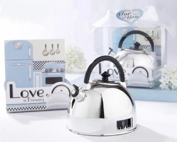 

"Love is Brewing" Teapot Timer with Boxes Package Wedding Gift Party Favor SN534