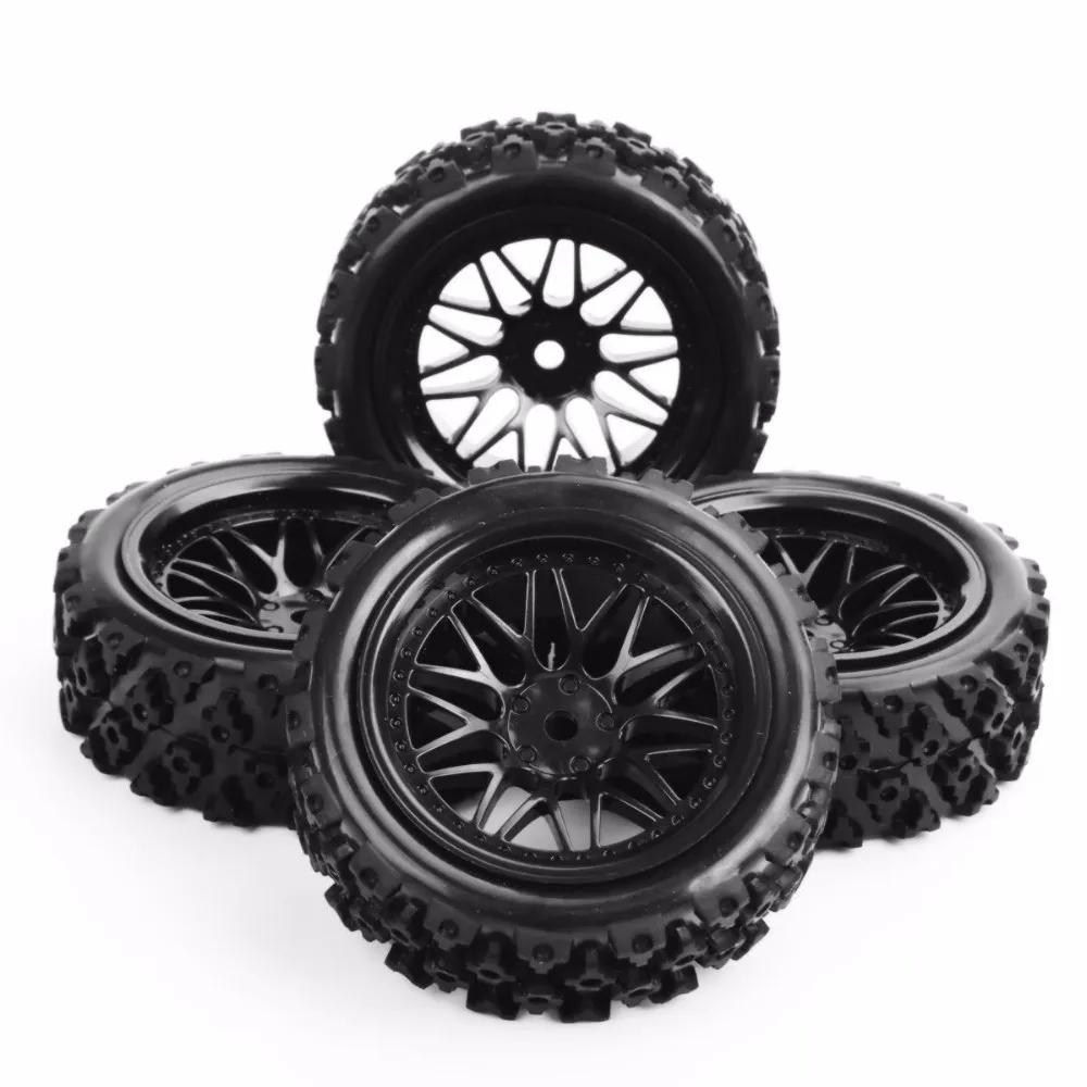 PP0487+BBNK 1:10 Scale Rubber Tires and Wheels with 12mm Hex fit RC Off Road Car Model Toys Accessories Gifts Collections