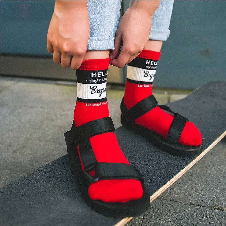 1 pairs unisex Spring Autumn student socks Street tide brand socks Harajuku skateboard socks for men and women Brand Happy Sock