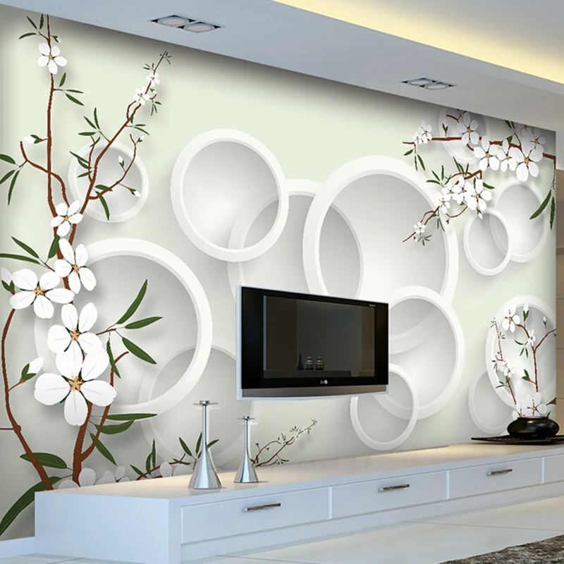 Custom 3D wallpaper. Elegant fresh flowers murals for the living room bedroom TV background wall vinyl wallpaper