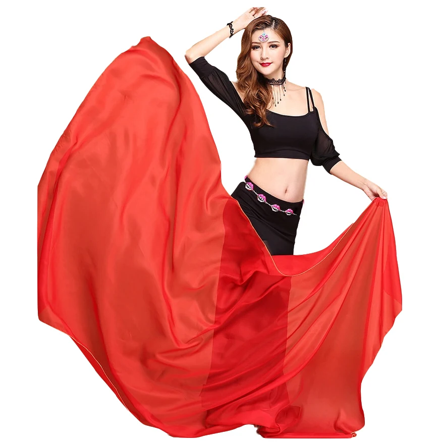 Belly Dance Accessories Scarf Shawl Light Texture Rectangle Veils Professional Women Belly Dance Chiffon Veil (250cm x 120cm)