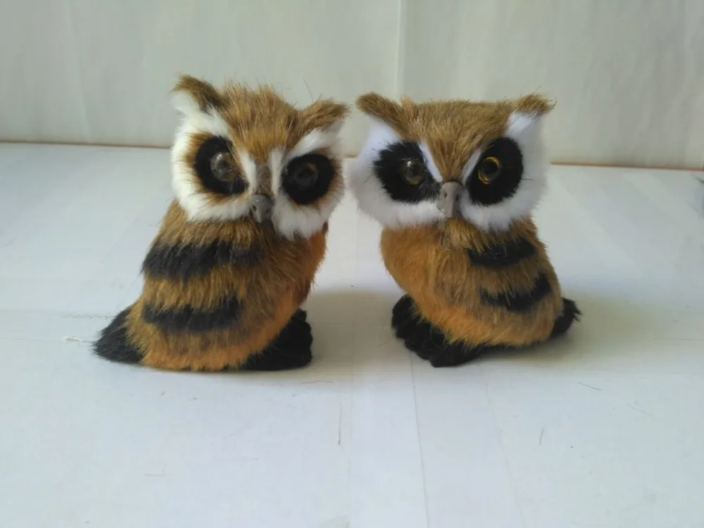 a pair of mini cute simulation owl toys lovely lifelike small owl dolls gift about 12cm