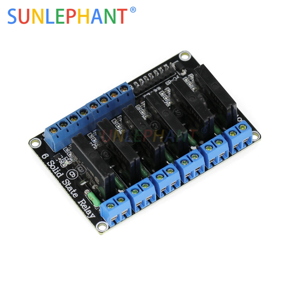 6 Channel 5V 12V 24V DC Relay Module 250V 2A 5V 6 Channel G3MB-202P Level Solid State Relay Module Low level trigger