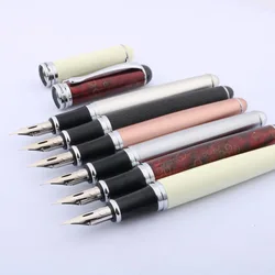 Di alta qualità JINHAO 750 Penna Stilografica Rame calligrafia G PENNINO Rotondo fiorire del corpo di Cancelleria Per Ufficio scuola forniture inchiostro della penna