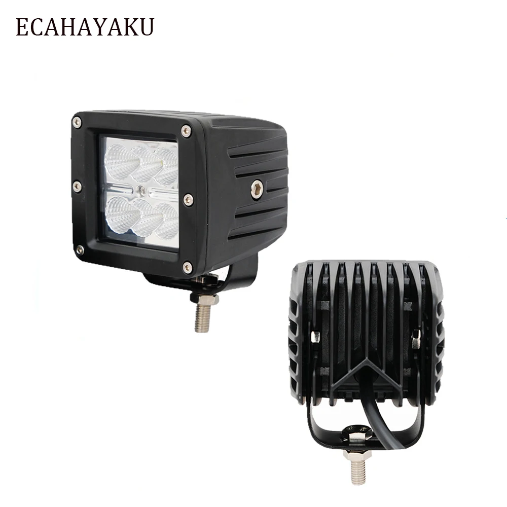 2pcs ECAHAYAKU 3 Inch Led Work Lights Cubic Dyally 18w 6000K Flood Beam Led Pod Lamp for Off-road Trucks cars ATV Bumper 12V 24V