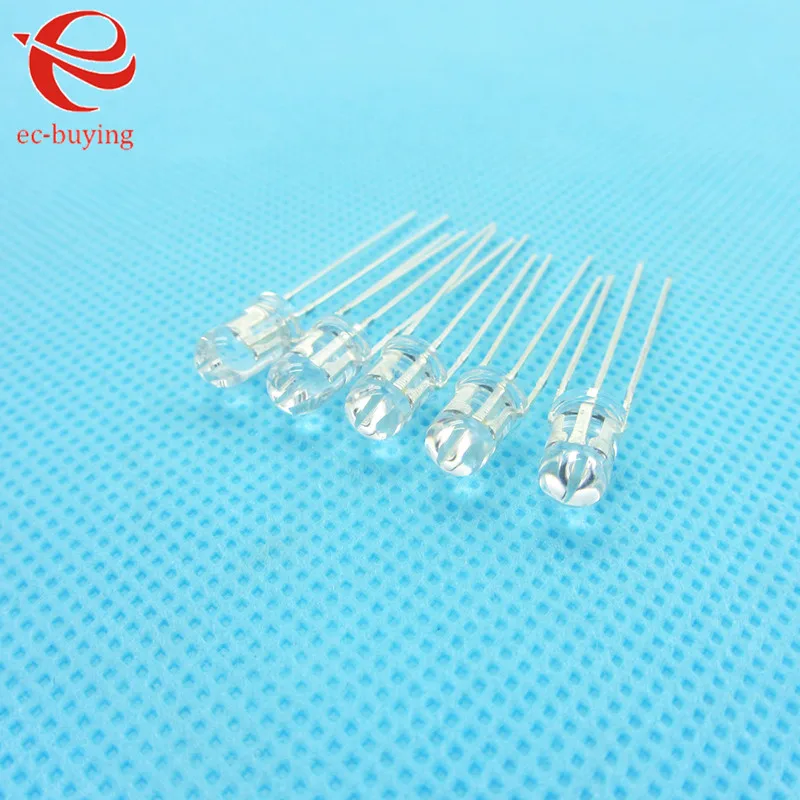 10pcs/lot F3 3mm LED Bi-Color Transparent Common Anode Round Light Emitting Diode Two Dual Red Green Plug-in Practice DIY Kit