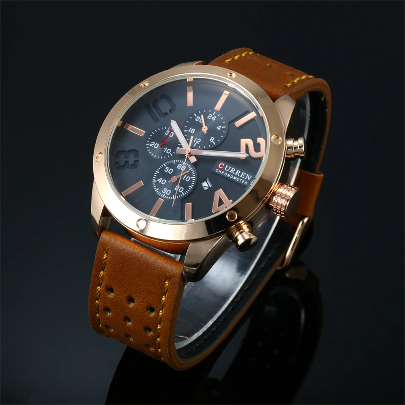 relogio masculino original CURREN New Brand Men Watch Leather Quartz Watches Men Military Watch Male Clock Man Casual Watches