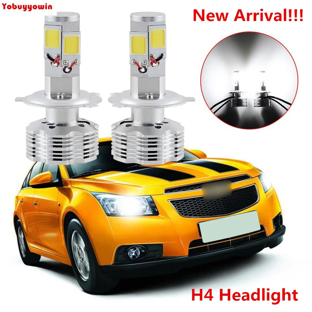 

Car H4/HB2/9003 110W 12000Lm 6000K White LED Headlight Bulbs 4Sided COB Head Light Dual Beam Hi/Lo Led Headlamp Kit 8000k