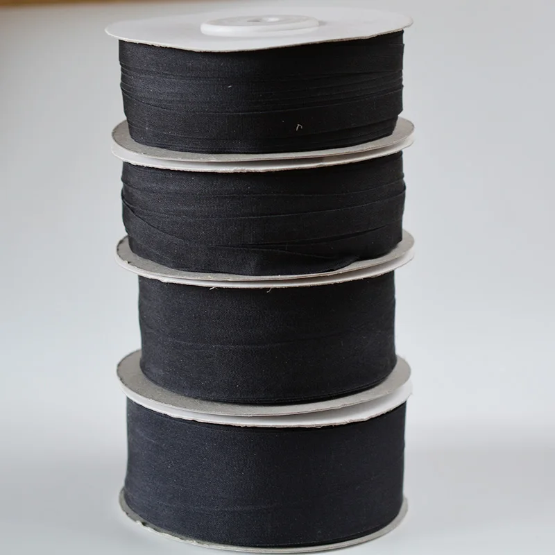 280 Black 100% Pure Silk Ribbons Thick Taffeta Double Faced for Clothes Lable Doll Miniature DIY Gift Packing 4/7/10/13/20/32mm