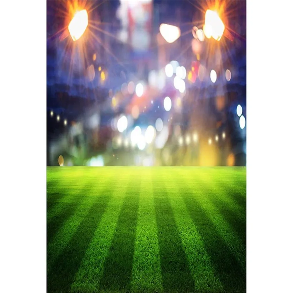 

Bokeh Spotlight Green Football Field Photography Backdrops Stadium Sports Match Boy Kids Party Themed Photo Booth Background