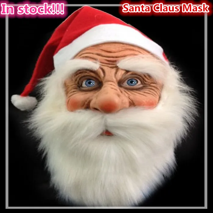 Free shipping Christmas Santa Claus mask and Father Christmas hat Makeup mask dance party Kriss Kringle masquerade masks