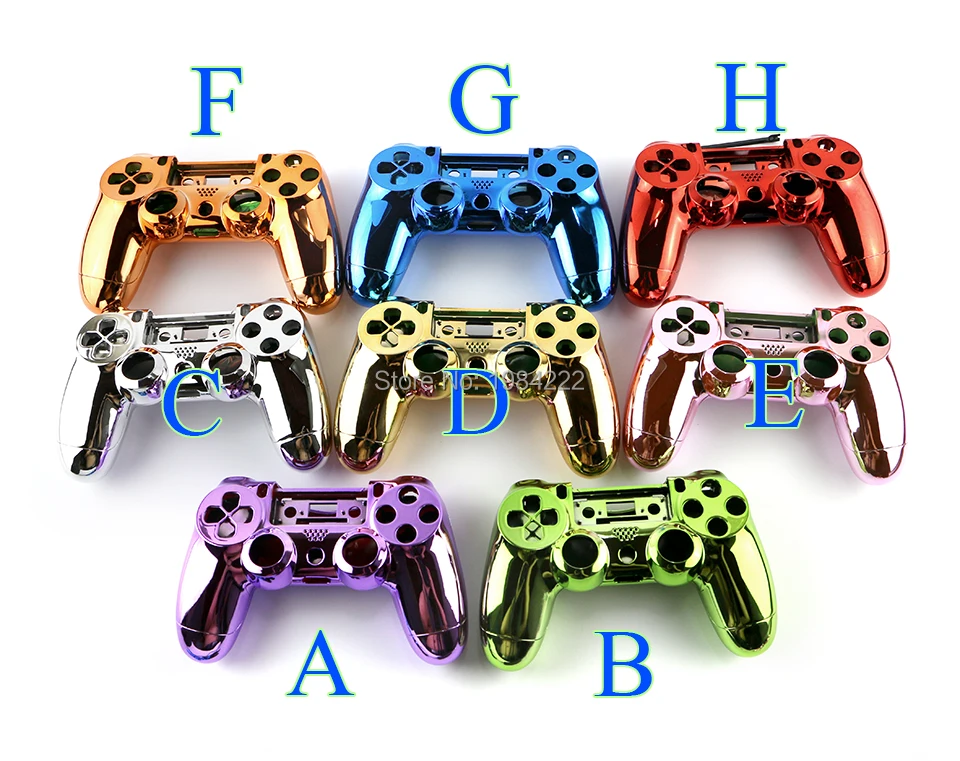 OCGAME-carcasa cromada para mando inalámbrico PS4, 8 colores, sin botón