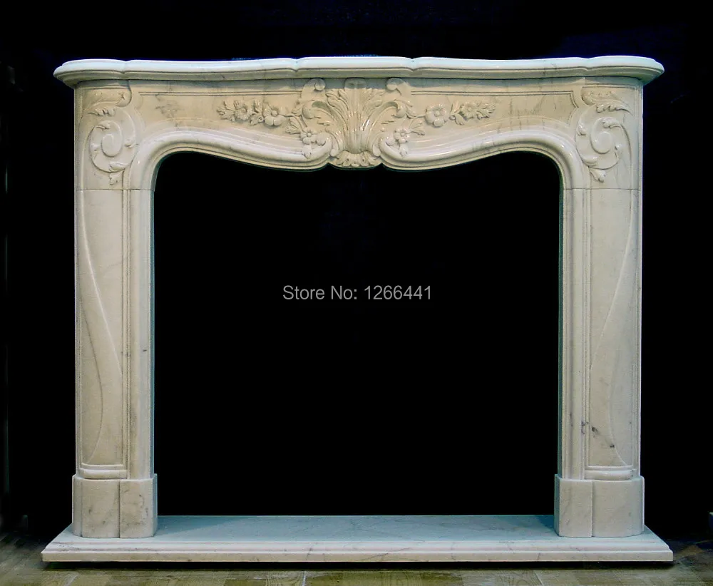 Carved Natural Stone Fireplace Mantel Custom Made Classic European Style Guest Room Fireplace Marble Antique Chimneypiece