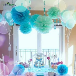 15pcs Tissue Paper Pom Poms mix size Paper Flower Ball for Birthday Party Wedding Baby Shower Bridal Shower Festival Decorations