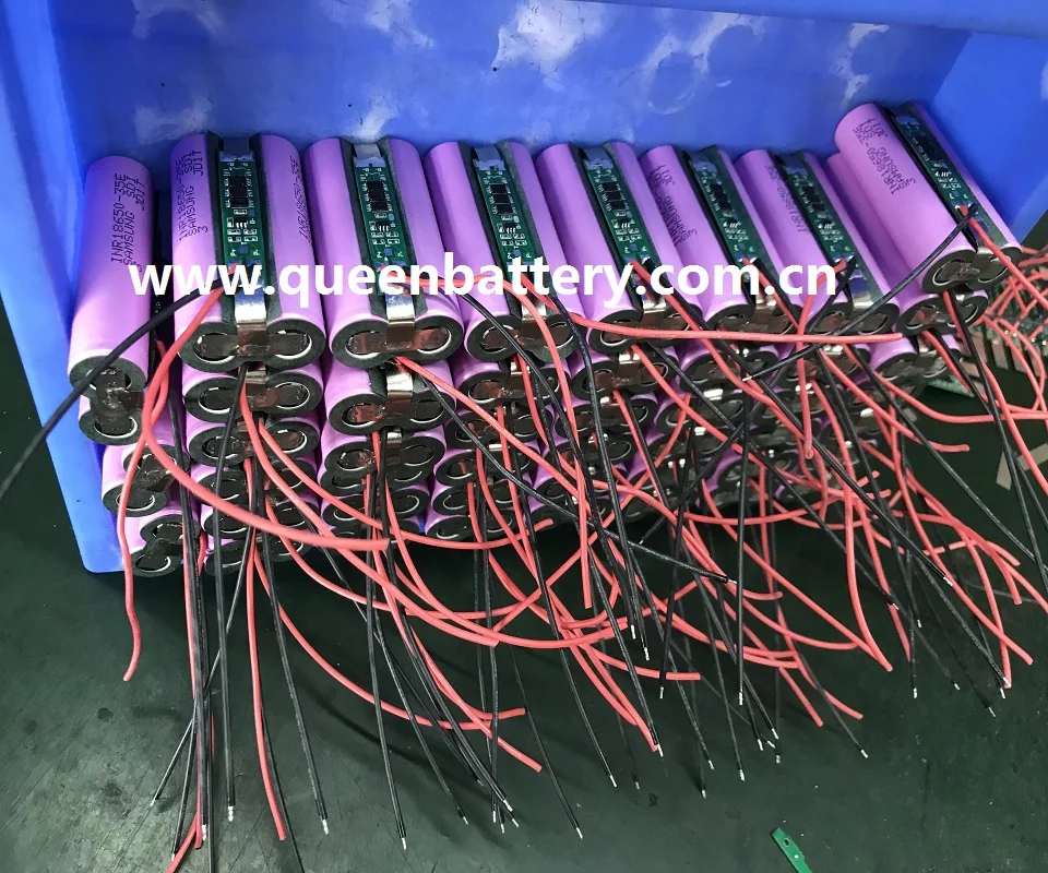 18650 35e mj1 ga li-ion battery pack 7000mAh 1S2P 3.6v 3.7v with 3mos PCB/PCM( 5A) with 22AWG silicon wires