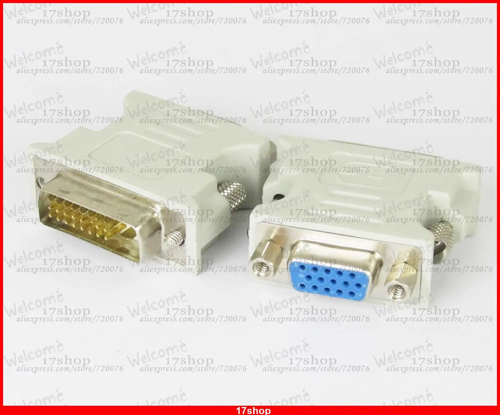 20pcs x Male DVI-D DVI-I DVI-A to Female DB15 HD SVGA VGA D-sub 15 pin Connector