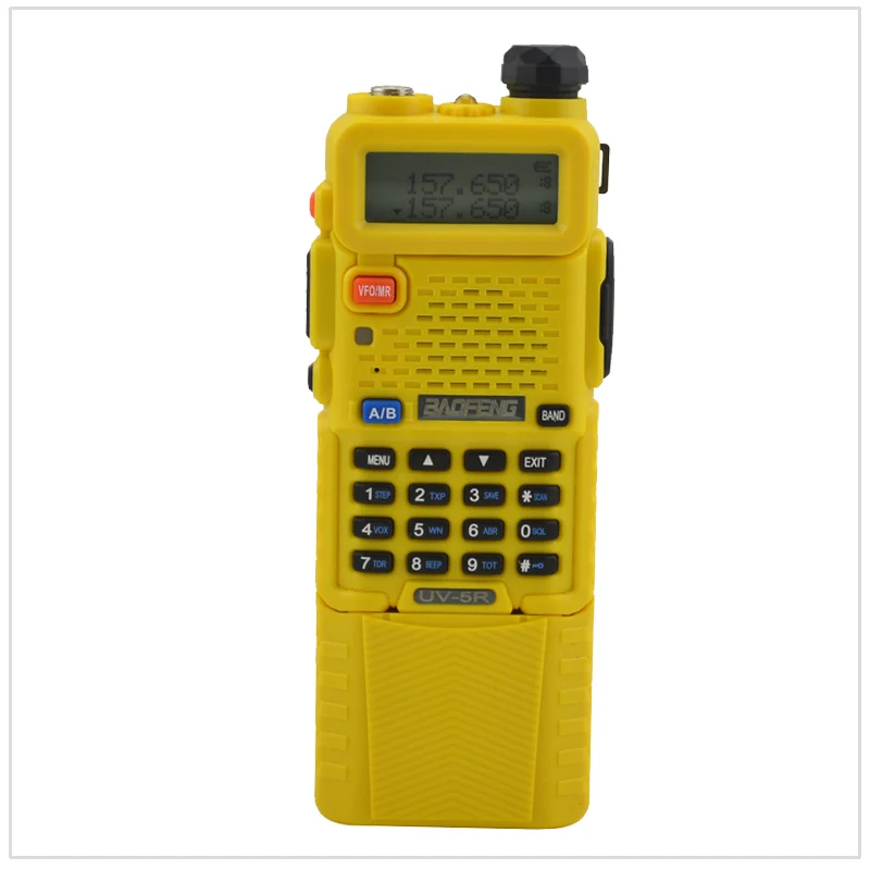 

baofeng UV-5R Radio dualband Yelow walkie talkie 136-174/400-520MHz two way radio w/ free earpiece and 3800mAh Li-ion battery