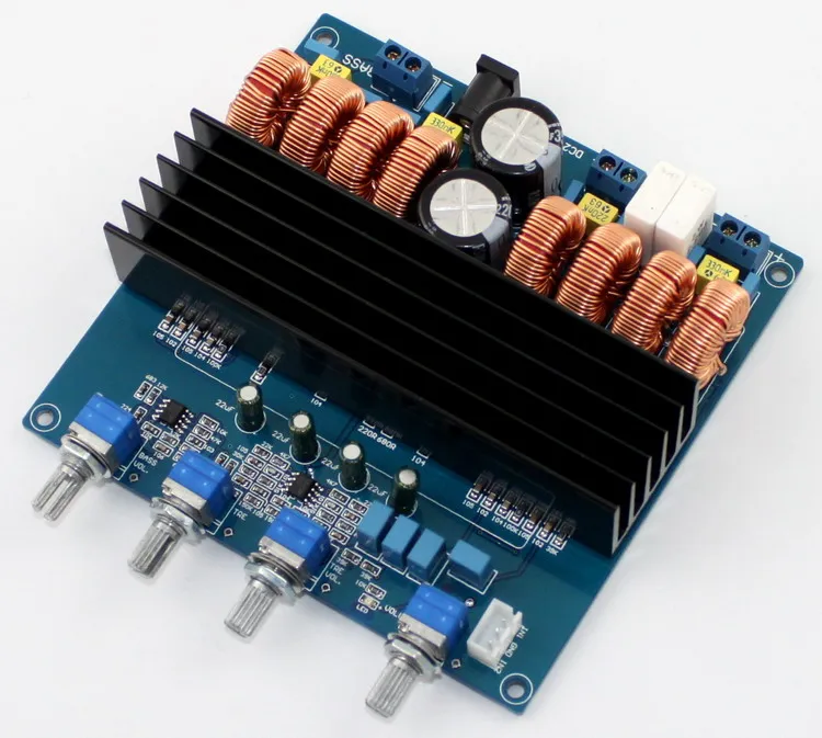 

DC24V TDA7498 200W + 100W + 100W 2.1 Channel Digital Power Amplifier Board Class D Amplifier Board 114 * 109MM