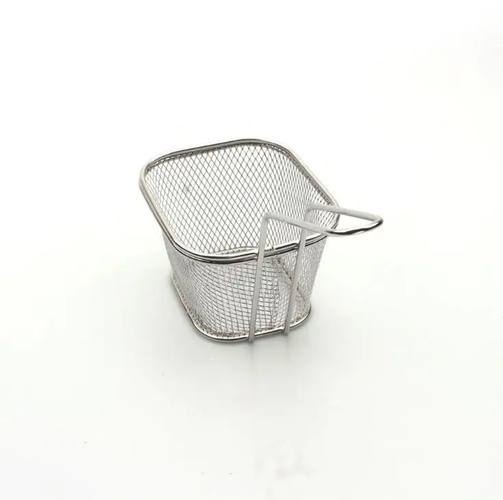 

Free shipping Mini Stainless Steel Fryer Serving Food Presentation Basket Kitchen French Fries Chips Frying Baskets SN2453