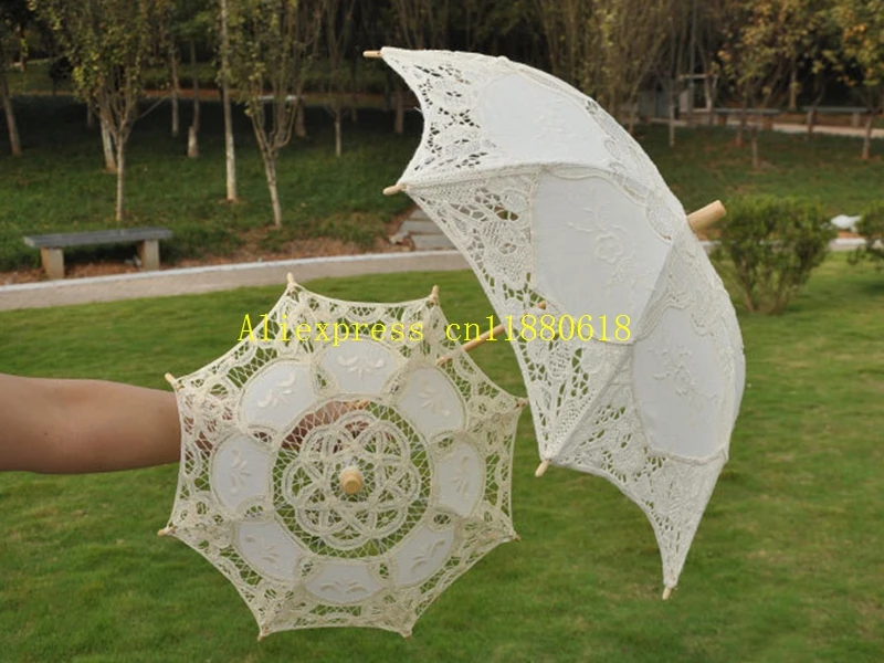 50pcs/lot Big & small Lace Parasol Women Sun Umbrella Vintage Handmade Umbrellas Wedding Bridal Party Decoration Supplies