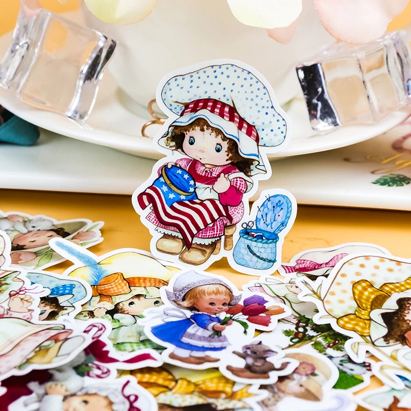 16pcs Creative Cute Self-made cute scrapbooking childbaby Cartoon fairy Paper stickers / Waterproof  stationery  diy stickers