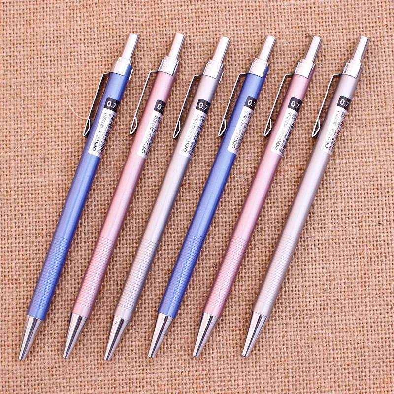 

3 Pcs/Lot Metal 0.7mm Mechanical Pencil with Rubber for School Stationery & Office Supply